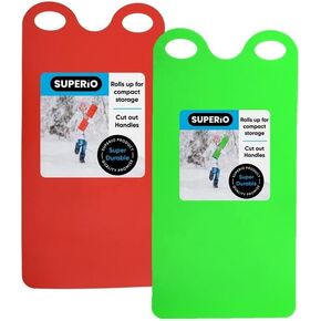 Superio Snow Slider Mat, Flexible Snow Sled Flying Carpet, Roll up Sleds for Kids and Adults 54" Lightweight Plastic Snowboard Sled-2 Pack