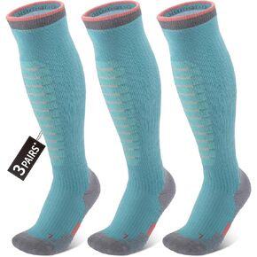 Ski Socks Men & Women (3/6 Packs) Winter Warm Socks Over the Calf Non-Slip Cuff for Skiing Snowboarding Cold Weather