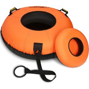 انبوب ثلج شديد التحمل من ميجو، انبوب زلاجة ثلج متين قابل للنفخ مقاس 40 انش مع مقعد وسادة، غطاء قماشي 600D متين ممتاز مع حلقة سحب قابلة للسحب ومقابض معززة للبالغين والاطفال in Kuwait