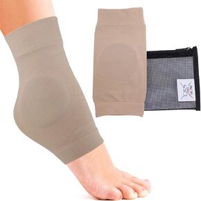 CRS Cross Ankle Malleolar Gel Sleeves - Padded Skate Sock with Ankle Bone Pads for Figure Skating, Hockey, Inline, Roller, Ski, Hiking or Riding Boots. Ankle protector cushion. (X-Large)