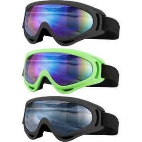 Ski Goggles, Motorcycle Goggles, 3 Pack Snowboard Snow Goggles for Men Women Adult Youth