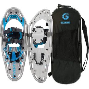 G2 21/25/30/36 Inches Light Weight Snowshoes for Women Men Youth, Set with Tote Bag, Special EVA Padded Ratchet Binding, Heel Lift, Orange/Blue Available in Kuwait