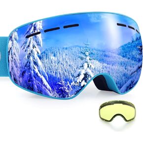 Dizokizo Ski Goggles Anti Fog UV Protection Double Layer Spherical Lens Snow Snowboard Goggles for Women Men Youth