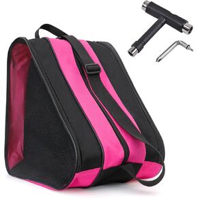 Qavctw Roller Skate Bag Ice Skate with T Tool Accessory Adjustable Shoulder Strap and Top Handle Oxford Cloth Premium Bag to Carry Ice Skates Roller Skates Inline Skates for Both Kids and Adults in Saudi Arabia