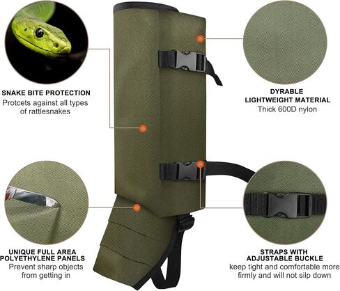 MDSTOP Snake Gaiters Leg Guards, Waterproof Snake Guards, Adjustable Snake Bite Protection for Lower Legs, Snake Chaps for Men & Women, Snake Proof Gaiters for Hunting, Hiking and Farm Working in Saudi Arabia