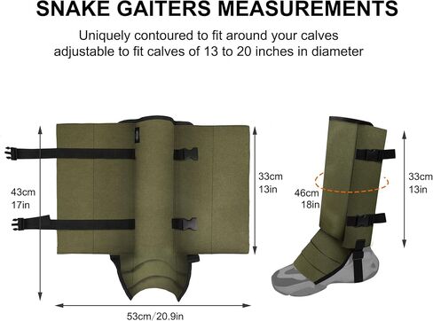 MDSTOP Snake Gaiters Leg Guards, Waterproof Snake Guards, Adjustable Snake Bite Protection for Lower Legs, Snake Chaps for Men & Women, Snake Proof Gaiters for Hunting, Hiking and Farm Working in Saudi Arabia
