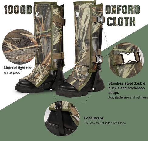 واقيات ساق الثعبان لحماية لدغات الثعبان، شقوق ثعبان مقاومة للماء مع أبازيم من الفولاذ المقاوم للصدأ، واقيات ثعبان 1000D لأسفل الساقين، أغطية أحذية مناسبة للرجال والنساء in Kuwait