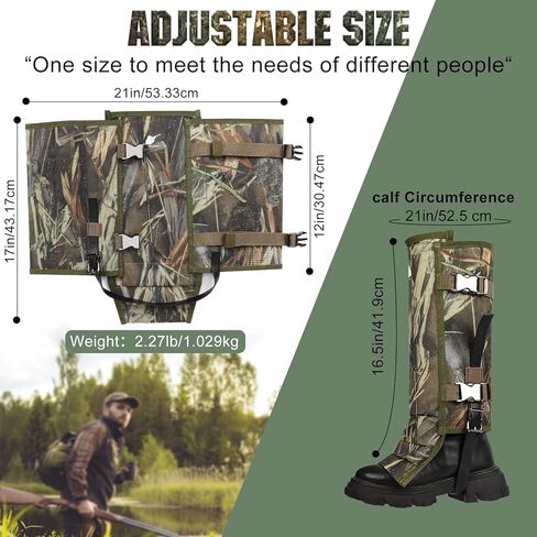 واقيات ساق الثعبان لحماية لدغات الثعبان، شقوق ثعبان مقاومة للماء مع أبازيم من الفولاذ المقاوم للصدأ، واقيات ثعبان 1000D لأسفل الساقين، أغطية أحذية مناسبة للرجال والنساء in Kuwait