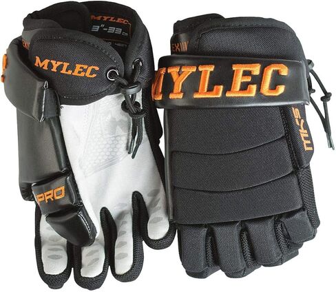 MyLec MK5 Hockey Gloves, Hook Closure for Perfect Fit, 3-Roll Design, Nylon Hockey Stuff with Tough Leather Palm, Lightweight, Durable & Breathable Lacrosse Gloves, Protected with EVA Foam in Kuwait