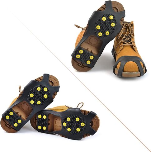 حذاء LACE INN ذو مقابض ثلج للمشي على الثلج والجليد، 20 مسمارًا فولاذيًا سهل الارتداء (زوج واحد) in Kuwait