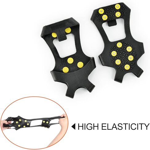 حذاء LACE INN ذو مقابض ثلج للمشي على الثلج والجليد، 20 مسمارًا فولاذيًا سهل الارتداء (زوج واحد) in Kuwait