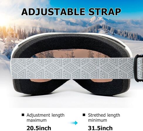 AVV OTG Ski Goggles for Men Women With Anti-Fog Dual Layer lens, UV400 Snow Goggle for Snowboarding Snowmobiling Skating in Kuwait
