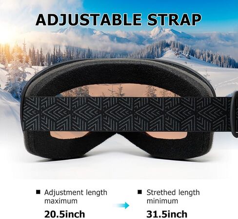 AVV OTG Ski Goggles for Men Women With Anti-Fog Dual Layer lens, UV400 Snow Goggle for Snowboarding Snowmobiling Skating in Kuwait