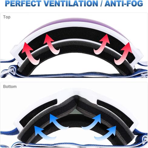 SH HORVATH Ski Snowboard OTG Goggles, HD Mirrored Anti-Fog Goggle for Men Women in Kuwait