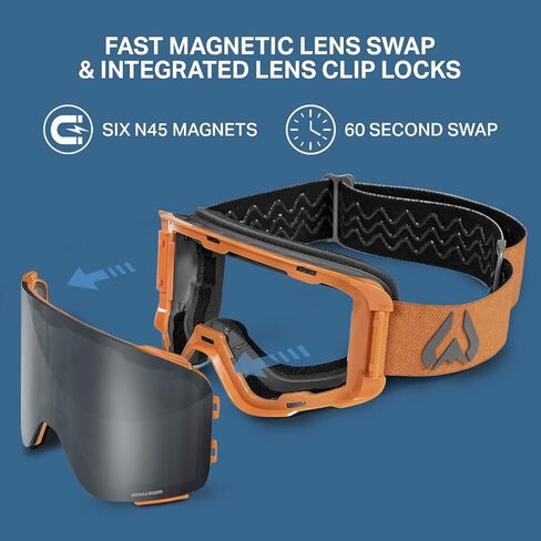 Wildhorn Pipeline Ski Goggles Men Women OTG Anti-FogScratch Snowboard Goggles-US Ski Team Official Supplier-100% UV Swap Lens in Kuwait