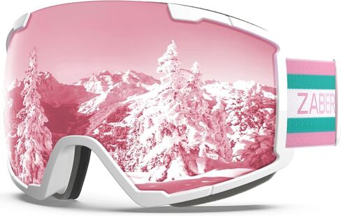 ZABERT Ski Snow Goggles for Men Women Youth, Over Glasses OTG Anti-fog 100% UV Protection Stylish Ultra HD Comfy in Saudi Arabia