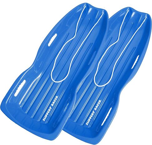 زلاجة ثلج بلاستيكية مرنة للبالغين والأطفال من Slippery Racer Downhill Xtreme لما يصل إلى راكبين مع حبل سحب، (عبوتان) in Kuwait