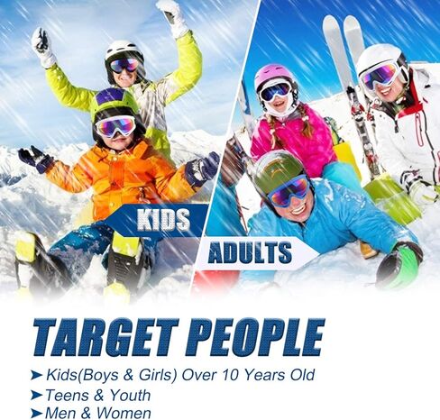 مجموعة من 4 نظارات تزلج من داباسر، نظارات رياضية شتوية للبالغين والأطفال in Kuwait