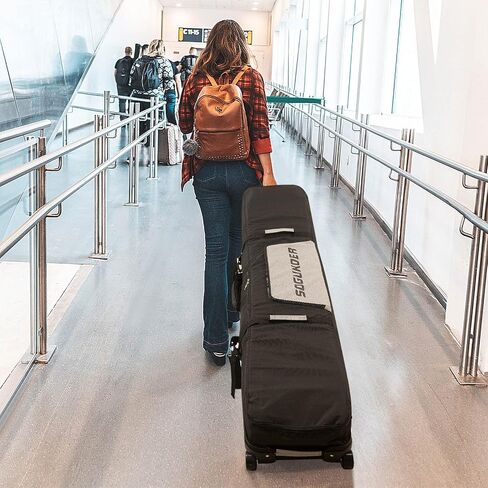 حقيبة SOGUKOER على الجليد مع عجلات، حقيبة على الجليد مبطنة وحقيبة تزلج وحقيبة سفر مقاومة للماء للوح الجليد والنظارات والقفازات والزلاجات والإكسسوارات in Kuwait