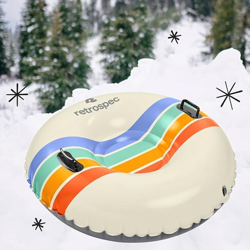 Retrospec Snowslide 42" Inflatable Snow Tube with Puncture Resistant PVC, 2 Grab Handles and Repair Kit | Winter Snow Sports, Sledding and Snow Tubing in Kuwait