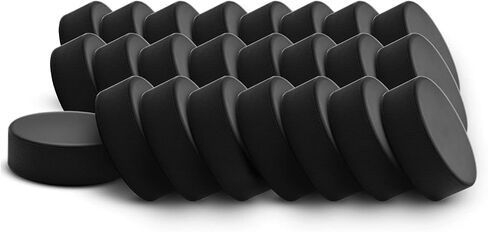 EAGLES 24 Pack - Ice Hockey Pucks | High Grade Pucks - Official Regulation Weight & Size for Practicing & Classic Training - 6oz Diameter 3" Thickness 1" Black Hockey Puck | Roller Hockey in Kuwait