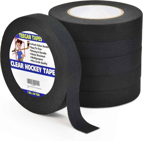 Hockey Tape | Multipurpose Cloth Tape Roll for Ice & Roller Hockey Stick, Blade & Handle Protector | Strong Over Grip for Lacrosse Baseball Bat | Sports Gifts, Accessories, Equipment, Gear in Kuwait