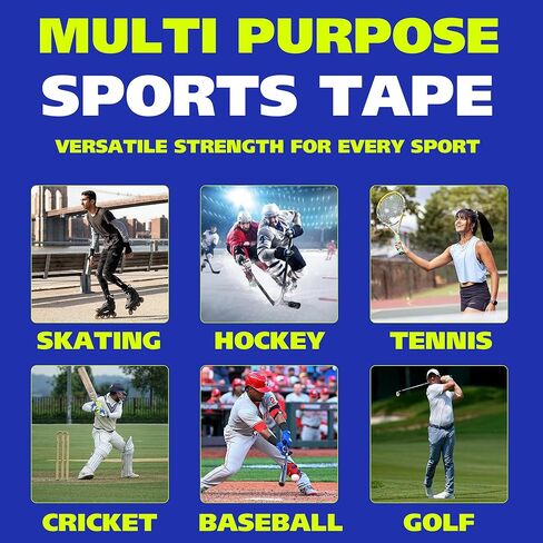 Hockey Tape | Multipurpose Cloth Tape Roll for Ice & Roller Hockey Stick, Blade & Handle Protector | Strong Over Grip for Lacrosse Baseball Bat | Sports Gifts, Accessories, Equipment, Gear in Kuwait