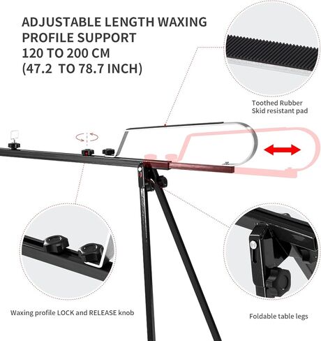 XCMAN Cross Country Nordic Ski Waxing Single Profile Bench Table with Foldable Legs for Traveling,Adjustable Waxing Profile Length 47.2 to 78.7inch in Saudi Arabia