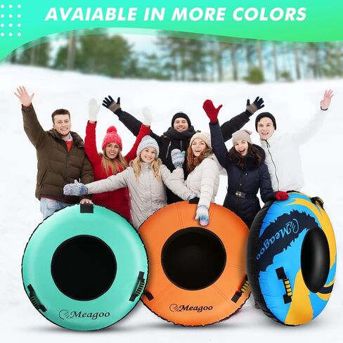 أنابيب ثلج Meagoo للتزلج شديدة التحمل، قابلة للنفخ 40 بوصة زلاجة ثلجية مع مقعد وسادة، أنبوب تزلج قوي بغطاء أكسفورد 600D مع حزام قابل للسحب ومقابض معززة in Kuwait