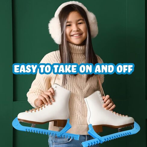 Yilloog 6 Pcs 3 Pairs Hockey Skate Guard Ice Skate Blade Covers Hockey Skate Blade Protectors with Adjustable Buckle for Kids Adults Figure Skates in Saudi Arabia
