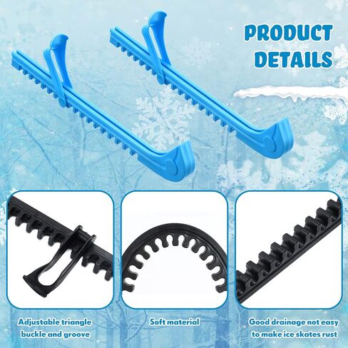 Yilloog 6 Pcs 3 Pairs Hockey Skate Guard Ice Skate Blade Covers Hockey Skate Blade Protectors with Adjustable Buckle for Kids Adults Figure Skates in Saudi Arabia