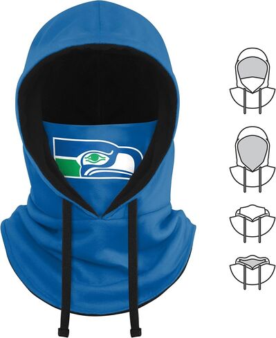 FOCO NFL womens Nfl Team Logo Drawstring Winter Cap Hooded Gaiter Balaclava Face Cover in Saudi Arabia