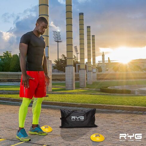 رفع لعبة RYG سرعة خفة الحركة وسلم مخاروط حواجز ومعدات تمارين كرة القدم وكرة القدم والممرات والملعب وممارسة كرة السلة وممارسة التمارين الرياضية ومجموعة اللياقة البدنية مع حقيبة حمل in Kuwait