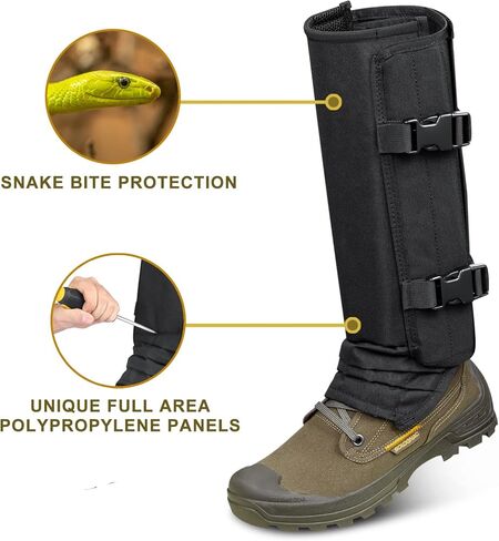 Skiguard Snake Guard الجراميق الأفعى، شقوق الأفعى المقاومة للماء للساقين السفلية، الجراميق الواقية من لدغات الأفعى، مناسبة للرجال والنساء، حجم قابل للتعديل للصيد والمشي لمسافات طويلة والمزرعة in Kuwait