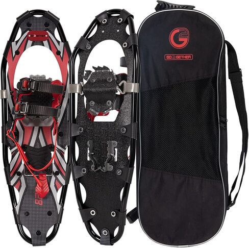 G2 21/25/30/36 Inches Light Weight Snowshoes for Women Men Youth, Set with Tote Bag, Special EVA Padded Ratchet Binding, Heel Lift, Orange/Blue Available in Saudi Arabia
