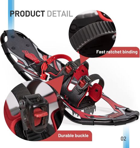 G2 21/25/30/36 Inches Light Weight Snowshoes for Women Men Youth, Set with Tote Bag, Special EVA Padded Ratchet Binding, Heel Lift, Orange/Blue Available in Saudi Arabia