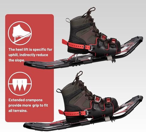 G2 21/25/30/36 Inches Light Weight Snowshoes for Women Men Youth, Set with Tote Bag, Special EVA Padded Ratchet Binding, Heel Lift, Orange/Blue Available in Saudi Arabia
