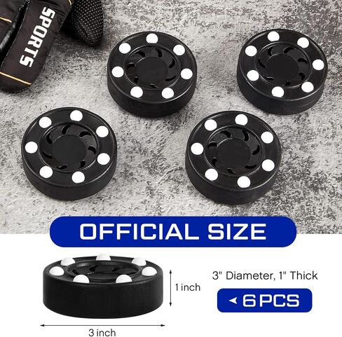 Deekin Hockey Puck Street Hockey Puck Roller Hockey Puck كرات الهوكي متعددة الوظائف مجموعة الهوكي الداخلية الجديدة لأنشطة التدريب الرياضية الداخلية والخارجية للمراهقين والنساء والرجال in Kuwait