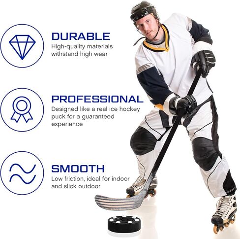 Deekin Hockey Puck Street Hockey Puck Roller Hockey Puck كرات الهوكي متعددة الوظائف مجموعة الهوكي الداخلية الجديدة لأنشطة التدريب الرياضية الداخلية والخارجية للمراهقين والنساء والرجال in Kuwait