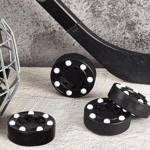 Deekin Hockey Puck Street Hockey Puck Roller Hockey Puck كرات الهوكي متعددة الوظائف مجموعة الهوكي الداخلية الجديدة لأنشطة التدريب الرياضية الداخلية والخارجية للمراهقين والنساء والرجال in Kuwait