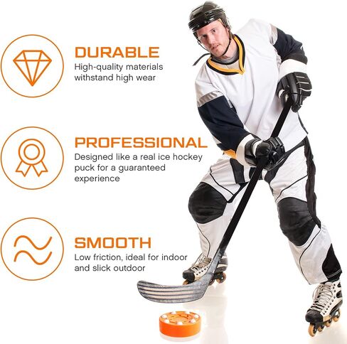 Deekin Hockey Puck Street Hockey Puck Roller Hockey Puck كرات الهوكي متعددة الوظائف مجموعة الهوكي الداخلية الجديدة لأنشطة التدريب الرياضية الداخلية والخارجية للمراهقين والنساء والرجال in Kuwait