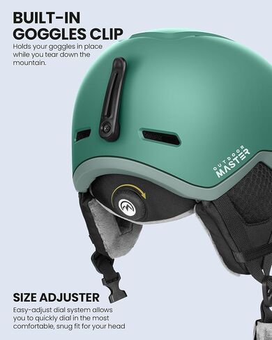 خوذة التزلج OutdoorMaster MIPS، خوذة التزلج على الجليد للرجال والنساء والشباب، خوذة الثلج مع 8 فتحات قابلة للتعديل، هيكل الكمبيوتر وخوذة التزلج على الجليد من رغوة EPS خوذة رياضية للثلج، خوذة تزلج معتمدة in Kuwait