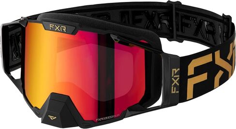 FXR Pilot LE Snow Goggle Low-Profile Dual-Layer Anti Fog Scratch Lens Gold - Bronze HD/Inferno - One Size in Kuwait