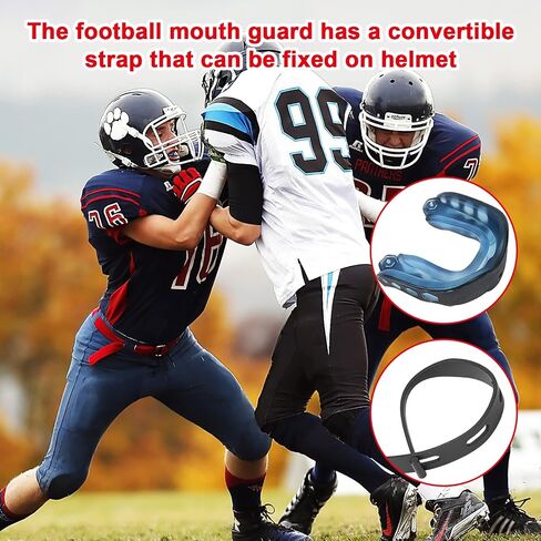 2Pack Football Mouth Guard with Strap, Soft Mouth Guard Football for Youth & Adult, Sports Mouthguard for Rugby, Hockey, Basketball, Boxing, MMA, Lacrosse in Kuwait