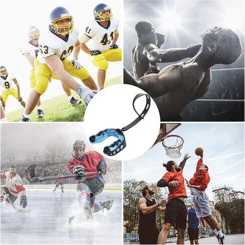 2Pack Football Mouth Guard with Strap, Soft Mouth Guard Football for Youth & Adult, Sports Mouthguard for Rugby, Hockey, Basketball, Boxing, MMA, Lacrosse in Kuwait