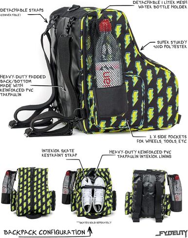 حقائب تزلج دوارة من فيديليتي للنساء والفتيات حقيبة ظهر للتزلج على الجليد ملحقات التزلج على الجليد للأطفال حقيبة تزلج على الجليد حقيبة تزلج على الجليد حقيبة تزلج على الجليد حقيبة تزلج دوارة بألوان قوس قزح سوداء in Kuwait