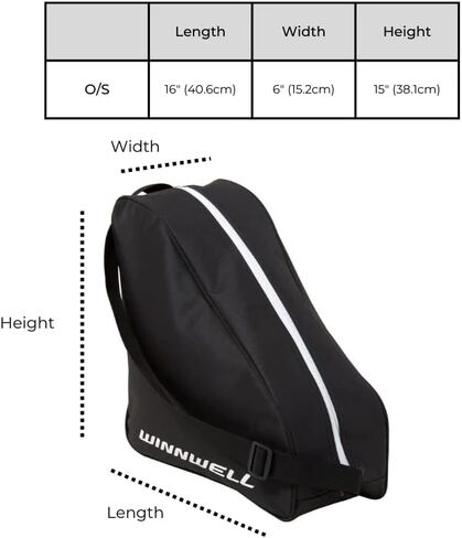 Winnwell Hockey Ice Skate Bag - Skate Bag For Ice Figure Skates, Inline & Roller Skating Equipment - Storage For Ice Skating Accessories in Saudi Arabia