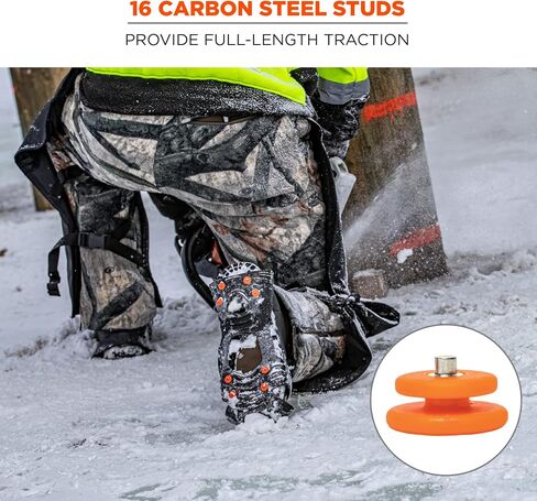 Ergodyne TREX 6300 Slip-On Traction Cleats for Snow and Ice with 8 Carbon Steel Spike Grips in Saudi Arabia