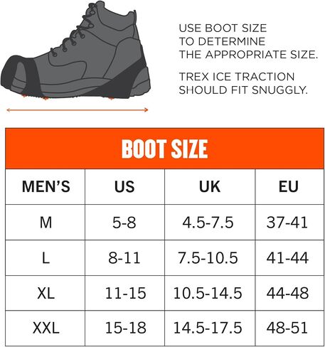 Ergodyne TREX 6300 Slip-On Traction Cleats for Snow and Ice with 8 Carbon Steel Spike Grips in Saudi Arabia