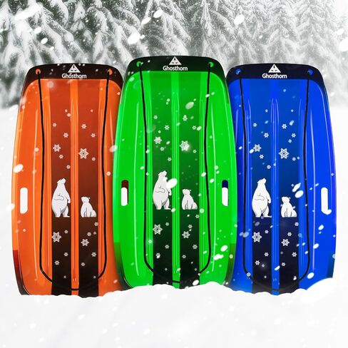 زلاجات الثلج للشتاء، زلاجات بلاستيكية مقاومة للبرد مع حبل سحب ومقابض للأطفال والكبار in Kuwait